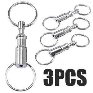 Keychains 3sts löstagbara nyckelkedjor Dra isär snabba frisläppande nyckelringar avlägsna dubbla split ringar