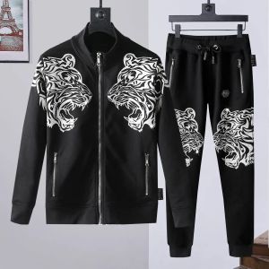 Autumn and Winter Men's Designer Sports Jacket New Fashion Sweater Suit Byxor Hot Drill Skull Tide Brand PP Casual och bekväm tvådelar kostym