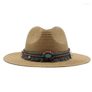 Basker sol hattar mode panama f￶r kvinnor m￤n 7 f￤rger jazz fedoras kylande sommar andas elegant damparti hatt