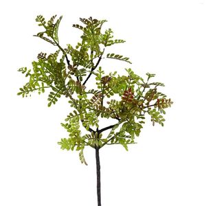 Dekorative Blumen Künstliche Pflanze Milan Leaf Branch Hausgarten Simulation Wand DIY Blumenarrangement Hochzeit Party Dekor