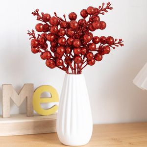 Flores decorativas de plantas falsas artificiais pequenas frutas halloween natal de natal