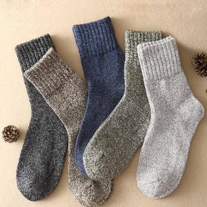 Men's Socks Autumn And Winter Thickened Warm Wool Casual Thick Thread Medium Tube Pure Cotton Parallel 5 Pairs