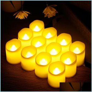 Christmas Decorations 24 Pcs Flameless Led Candles Wedding Festival Decoration Flickering Light Battery Powered Lights Candle Atmosp Dhuoo