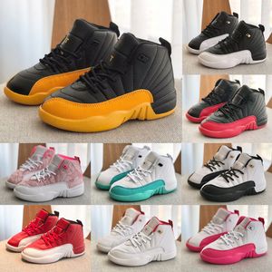 Basketball shoes Discount Classic 12 VII Gym Red Children 12s University Gold Boy Girl Kid youth sports basketball sneaker Size US 6c-5y