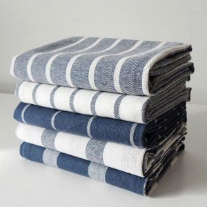 Masa Peçeti 5 PCS/Lot Pamuk Stripe Izgara Peçeteleri Ev Mutfak Çay Havlu Emici Yemek Temizlik Havlular Hafif ve Handy