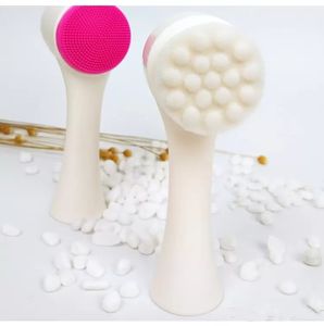 Cleaning Tools Double Sided Silicone Facial Cleansing Brush Face Cleaner Face Washing soft hair wash brush