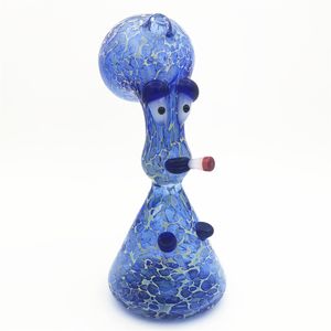 Стеклянная вода Бонг Dab Rig Hokah Alien 10 мм Dewar женский сустав синий красочный