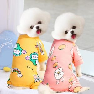 Psa odzież Pet ciepłe kreskówki Psy piżamowe piżamę zima jesienna polar komfortowy dla małych średnich kotów