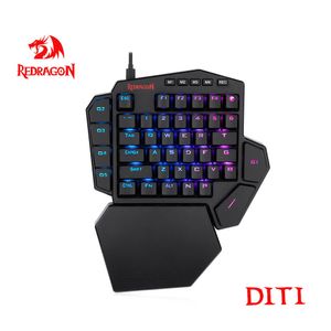 Klavyeler Redragon Diti K585 RGB 42 Anahtar Tek Elli Mekanik Oyun Klavye Mavi Anahtarı 7 FPS LOLPUBG Oyunları için Programlanabilir Makro Anahtar 221027