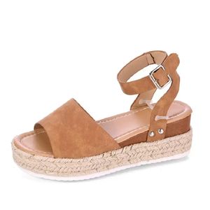 Sandals Wedges Sapatos Plataforma de verão Moda feminina Sandália Peep Toe Black Mr Co Plus 43