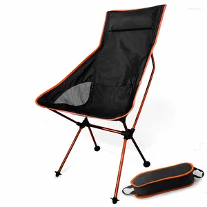 Móveis de acampamento Ultralight Beach Chair portátil Lua dobrável Pesca acampamento Campo de churras