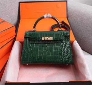 Kadın Luxurys Tasarımcılar Çanta Klasik tasarımcı çantaları lüks timsah derisi bayan askılı çanta Saf renk moda omuz sırt çantası