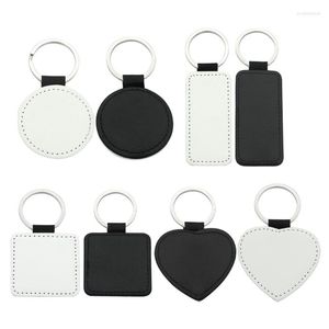 Keychains 2022 10st Leather Blank SubliMation Heat Transfer MDF Kit Jewelry Making Trend