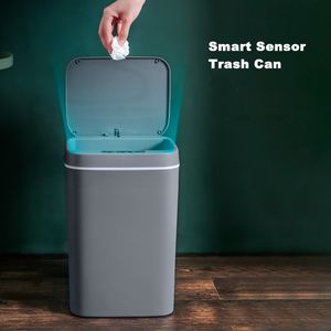 Waste Bins 121416L Intelligent Trash Can Automatic Sensor Dustbin Electric Bin Home Rubbish For Kitchen Bathroom Garbage 221027