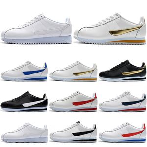 Moda Clássico Branco Varsity Vermelho Sapatos Casuais Básico Preto Azul Leve Run Chaussures Cortezs Couro Tênis Outdoor