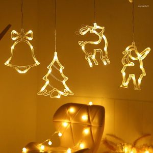 Christmas Decorations LED Light Warm White 3 Battery Operated Sucker Rope For Santa Claus Xmas Party Patio Bedroom Winter Year Decor