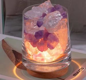aromaterapi gece lambası Doğal bitkisel yağ yangın kristal ses uykusu rahat
