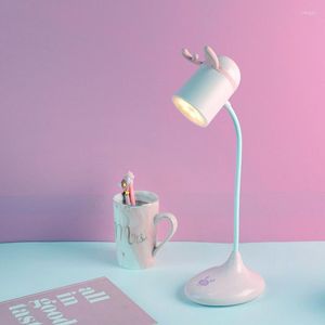 Table Lamps USB Charging Student Bedside Desk Lamp Simple Nordic Deer Led Night Light Energy-saving Eye Protection Learning Reading