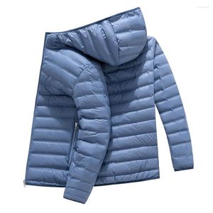 Herr ner l-8xl plus size höst vinterlätt jacka män avslappnad huva varm kappa vit anka puffer vindtät parkas