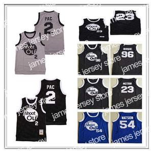 College Basketball Wears Men's Moive Tournament Shoot Out 23 Motaw Wood Jersey Basketball 54 Kyle Watson Duane 96 Birdie 2 Pac Black Blue Grey Stitched Shirts