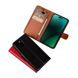iPhone 15 14 Plus 13 12 Pro Max Apple Wallet Case Fashion Handbag Clamshell PUレザーインサートカードMobilePhone Shell Covers ShockProof