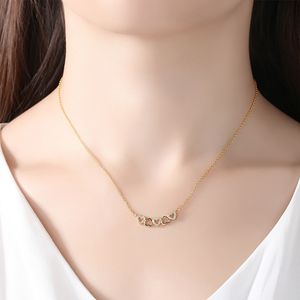 Ny romantisk design Micro Set Zircon Pendant Halsband Kvinnor smycken Fashion Luxury Plating 18K Gold S925 Silver Collar Chain Accessories Necklace Gift