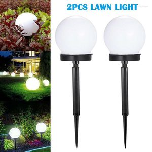 2st LED Solar Lawn Lamps Waterproof Outdoor Ball Light for Garden Pathway Yard Landscape Walkway Decorative Lighting