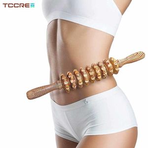 Other Massage Items Wooden Therapy Massager Roller Trigger Point Stick for Fascia Cellulite Muscle Abdomen Body Belly Relief Tool 221027