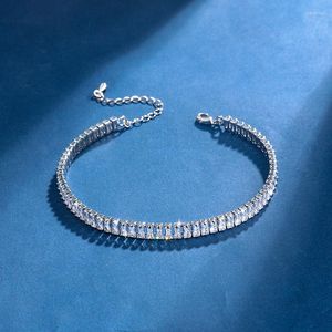 Anklets Baguette Cut Cubic Zirconia CZ Crystal Zircon glittrande tennis f￶r kvinnor eller flickor smycken g￥vor