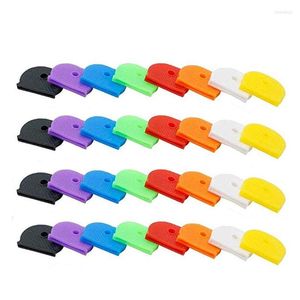 Schlüsselanhänger 32 Stück Schlüsselkappen-Tags Etiketten-ID Silikon-Codierung Farbidentifizierungsabdeckung 8 Farben für die Organisation von Hausschlüsseln