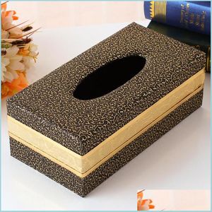 Tissue Boxes Napkins Faux Leather Home Car Tissue Box Storage Case El Restaurant Paper Holder Organizer Decoration Tools Office De Dh7Tq