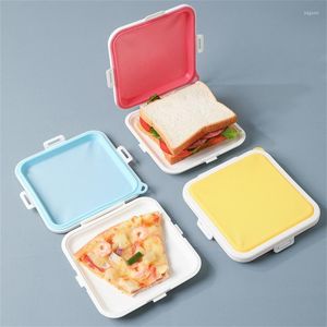 Dinnerware Sets Portable Reusable Silicone Sandwich Case Lunch Box Toast Soft Eco-Friendly Microwavable Drop