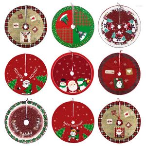 Christmas Decorations 62cm Tree Skirt Exquisite Santa Snowman Elk Snowflake Xmas Bottom Decor Merry For Home 2023