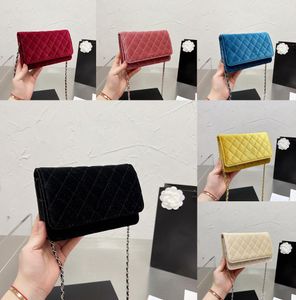 Rhombus Lattice Bolsos de hombro para mujer Diseñador Pure Color Velour Clutch Cadena de moda Messenger Bag Bolso Simple Luxury Women Envelope Bag Change Purse