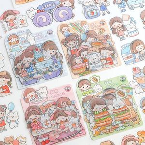 Gift Wrap 27pcs Planner Phone Cute Cream Label Cartoon Girl Water Cup Sticker Stickers Scrapbooking Decorative