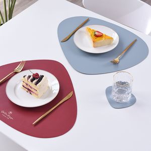 PU Tableware Place Mat Tableware Oil Water Resistant Heat Insulation Non-Slip Tablemat Coaster for Kitchen Washable Pads