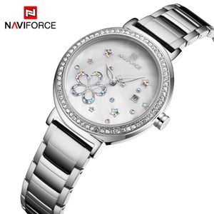 Naviforce Lady Uhren Edelstahl f￼r Frauen Geschenk f￼r M￤dchen Frau Freund Quarz Uhr Mode Casual Armband Clasp Paper 14