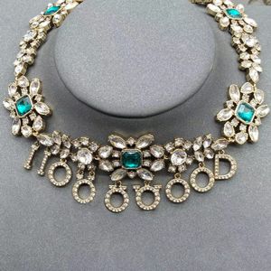 Mode Halskette Designer Schmuck Luxus Initialen Anhänger Hochzeit Party Geschenk 45cm Kette Vergoldet Diamant Großhandel Halsketten für Weihnachtsgeschenke