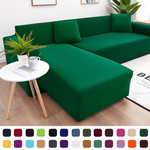 Chair Covers Sofa Cover Spandex Solid Color Elastic For Living Room 1/2/3/4 Set Seater Sectional Corner Slipcovers L Shape