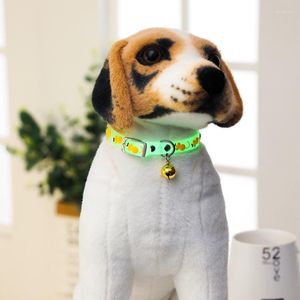Hundehalsbänder Leuchtendes Halsband Anti-Verlust mit Glocke Hunde Katzen Halskette Autounfall Vermeiden Sie Nachtsicherheitsgeschirr Silikon Heimtierbedarf