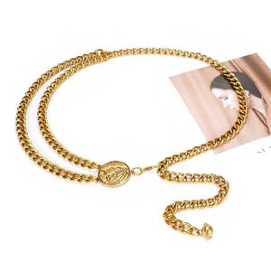 Luxury Gold-Tone Metal Chain Belt for Women - Designer Blazer Waist Accessory