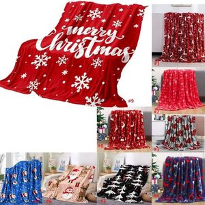 Christmas Fleece Blanket Throw Lightweight Blankets for Sofa Bed Camping Thermal Towel Winter Warm RRA295