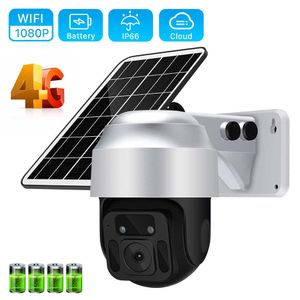 Diğer CCTV Kameralar 4G SIM Kart 1080P IP Kamera WIFI Dış Mekan 8W Güneş Paneli 12000mAh Pil Güvenlik Kamerası PTZ CCTV Kamera Akıllı Güvenlik Monitörü J221026