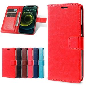 حالات الهاتف لـ Moto X30 S30 Google Pixel 6 Pro Wallet Leather مع فتحات بطاقة Crazy Horse Case