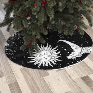 Weihnachtsdekorationen Baum Bodenmatte Atmosphäre Ornament Abdeckung Pad Sonne Mond Muster Druck Weihnachten Festliche Party Home Decor