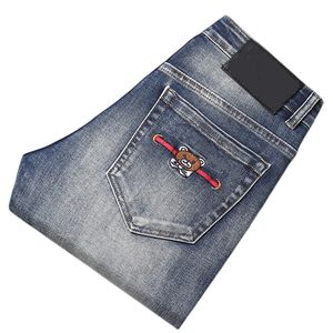 Novas calças jeans chino calças masculinas stretch outono inverno jeans justos calças de algodão lavadas em linha reta business casual cq8257