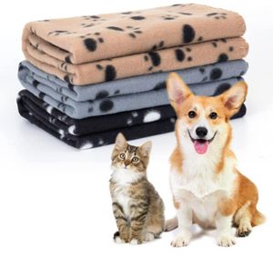 Fast ship Dog Blanket Cat Super Soft Kennel Puppy Blanket with Paw Print carpet Washable Premium Warm for Small Medium Dogs Kitten mats