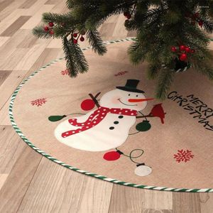 Christmas Decorations Tree Collar Exquisite Rustic Fabric Santa Snowman Dolls Xmas Home Holiday Seasonal Decors Fine Stitching Party Supply