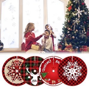 Christmas Decorations Tree Skirt 36 Inches Red Plaid Supplies Sequin For Home Holiday Years Pa