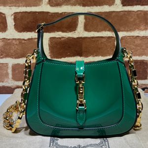 Chain Handbag Lady Shoulder Bag Subaxillary Bags Crossbody Purse Cow Genuine Leather Patent Serpentine Fashion 7a Quality Jackie Gold Metal Clasp Clutch 699651